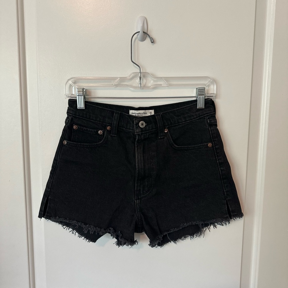 Abercrombie & Fitch Women's Black Mom Shorts, Size 25